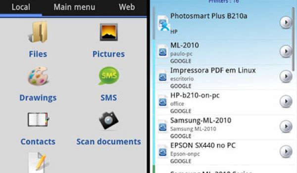 Cloud Printing Per Android